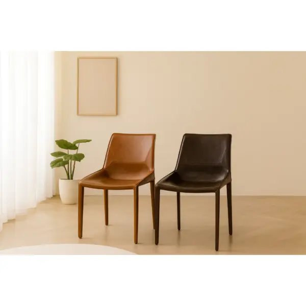 【設計款皮革餐椅】馥革雅椅｜全皮包覆 工業風 北歐現代居家首選