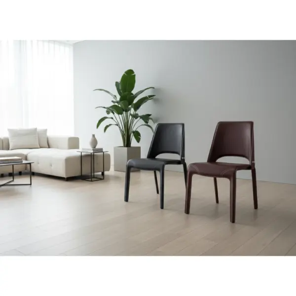 「緋雅皮革餐椅 書房椅 現代簡約椅｜高質感時尚座椅 辦公會議皆適用」