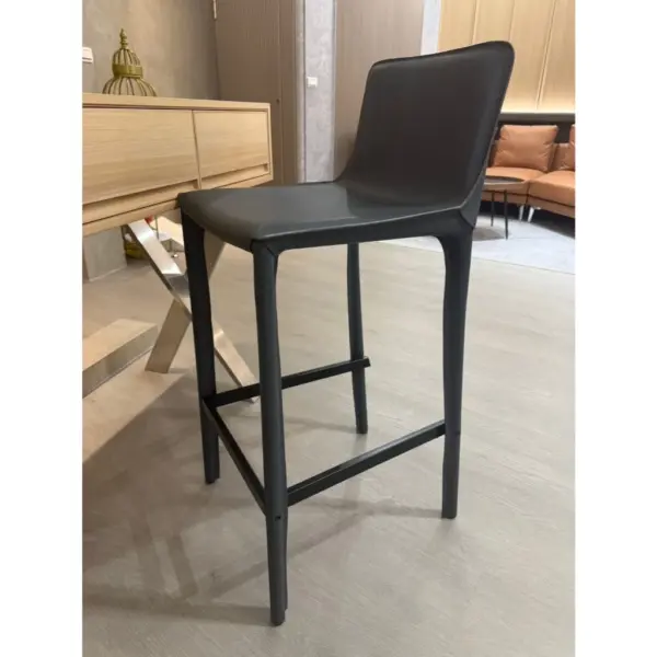 【極簡皮革吧檯椅】霧影高腳椅｜現代北歐風 吧台椅 吧檯高腳椅 居家餐椅