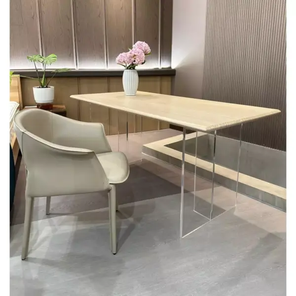 【福利品限量】真皮餐椅｜免組裝｜餐椅出清｜北歐風椅子｜扶手椅｜家用辦公兩用