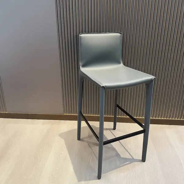 【極簡皮革吧檯椅】霧影高腳椅｜現代北歐風 吧台椅 吧檯高腳椅 居家餐椅