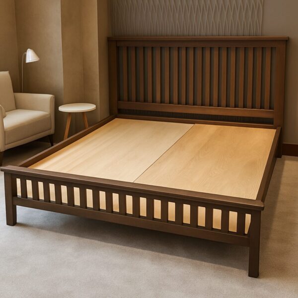 墨杉格柵實木床台