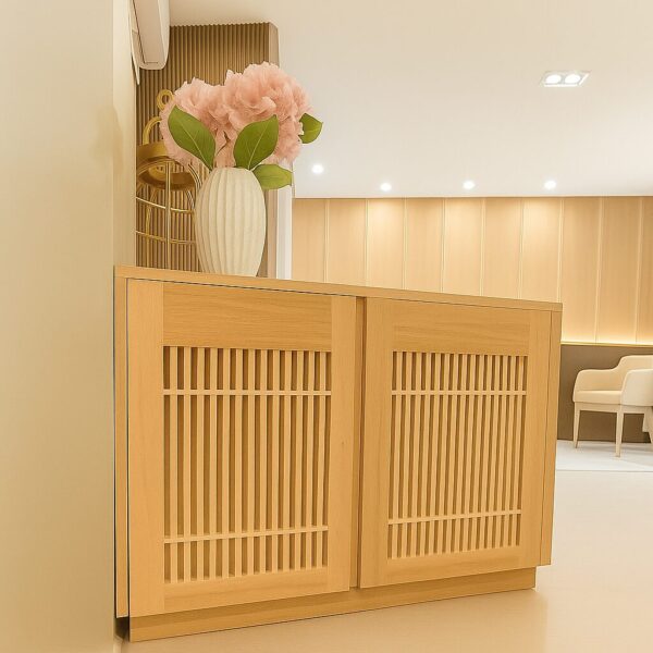 🌿 日式格柵實木收納櫃