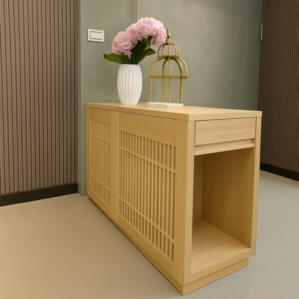🌿 日式格柵實木收納櫃