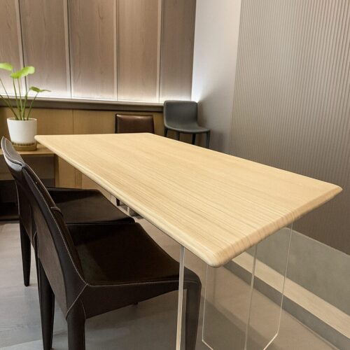 ☁️ 漂浮感極簡實木桌