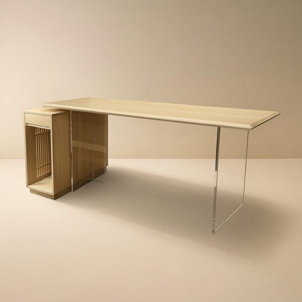 ☁️ 漂浮感極簡實木桌