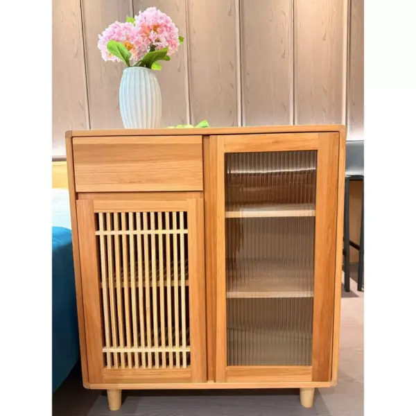 tw-11134207-81ztf-mitzonkzhxqa0d 北歐實木雙門收納櫃|長虹玻璃+格柵門|原木櫃|餐邊櫃|玄關櫃