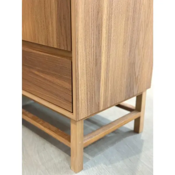 【MIT台灣製造｜實木工廠直營】非洲櫻桃木實木收納櫃（含抽屜）｜活隔2片可調層板｜置物櫃｜收納櫃｜玄關櫃｜邊櫃