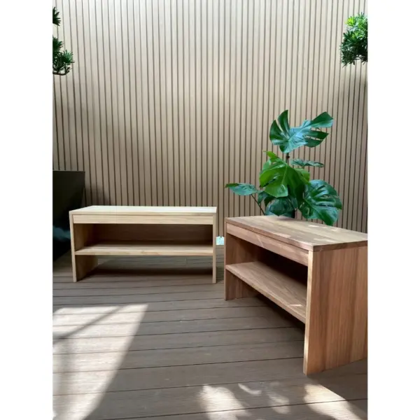 【MIT台灣製造｜實木工廠直營】非洲櫻桃木穿鞋椅｜兩層收納鞋櫃｜玄關收納｜玄關穿鞋座椅｜多功能矮凳｜泡茶椅｜泡茶凳