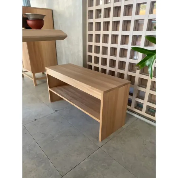 【MIT台灣製造｜實木工廠直營】非洲櫻桃木穿鞋椅｜兩層收納鞋櫃｜玄關收納｜玄關穿鞋座椅｜多功能矮凳｜泡茶椅｜泡茶凳