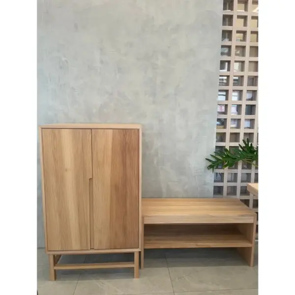 【MIT台灣製造｜實木工廠直營】非洲櫻桃木穿鞋椅｜兩層收納鞋櫃｜玄關收納｜玄關穿鞋座椅｜多功能矮凳｜泡茶椅｜泡茶凳