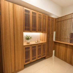 職人手作|日式禪風實木格柵櫃 屏風隔斷|玄關屏風/客廳隔斷|質感設計款